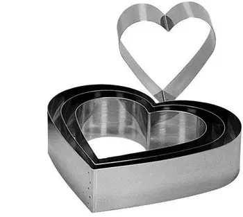 

Metal Heart Shaped Cake Cake Mould 4'lü