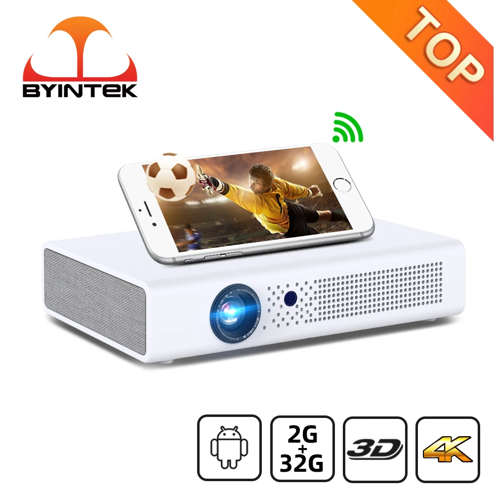 

BYINTEK R19 Portable Full HD 1080P 3D 4K Smart Wifi Android Game LED DLP Mini Projector for Mobile Phone