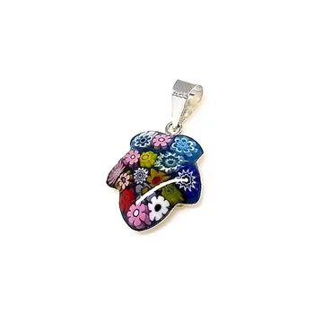 

Pendant Silver law 925m 20mm. Leaf murano glass multicolour [AA8365]