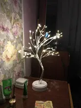 Night-Light Table-Lamp Battery-Operated Bedside Copper-Wire Tree Bedroom Home-Decoration