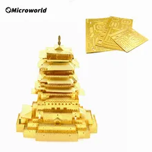 Microworld – Puzzle Nano 3D en métal pour adultes, Kits de construction de la tour Yue Wang, modèles, jouets éducatifs découpés au Laser, cadeaux pour adultes