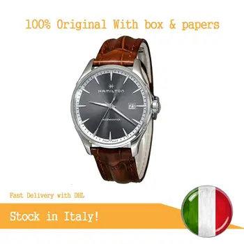 

Hamilton Jazzmaster Gent / orologio uomo / quadrante grigio soleil / cassa acciaio / cinturino pelle marrone