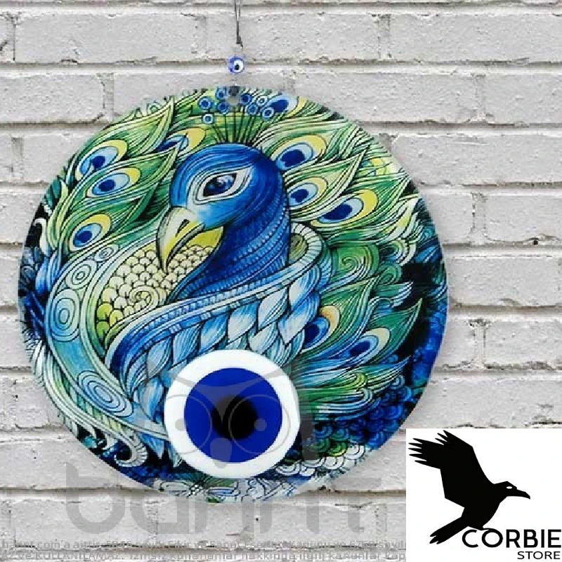 Peacock Fusion Glass 23 cm Bannt Amulet Charm Talisman Spell Incantation High Quality