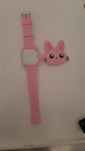 Relojes de dibujos animados de conejo para niños y niñas, Reloj electrónico de goma con tapa, Infantil, Saati