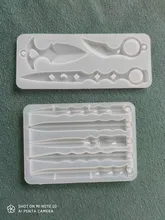 Molde de resina Epoxy para llaveros, accesorio de cristal artesanal, para defensa de los dedos, colgante, llavero, espejo, molde de silicona para Resina