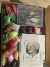 LMDZ aguja Felting Kit, lana Roving 40 colores Set, aguja para fieltro para principiantes Kit, herramientas de fieltro de lana con herramienta para fieltro instrucciones