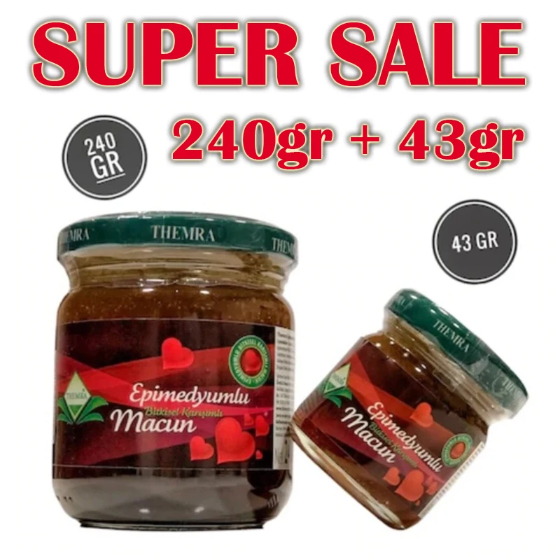 

Big Sale 240 GR 43 GR Themra Epimedium Turkish Honey Mix Macun Horny Goat Weed Ginseng Herbal Aphrodisiac Turkish Paste halal Afrodisiak Themra Organics Viagra Performance Men Power-Hot Nights For Womens