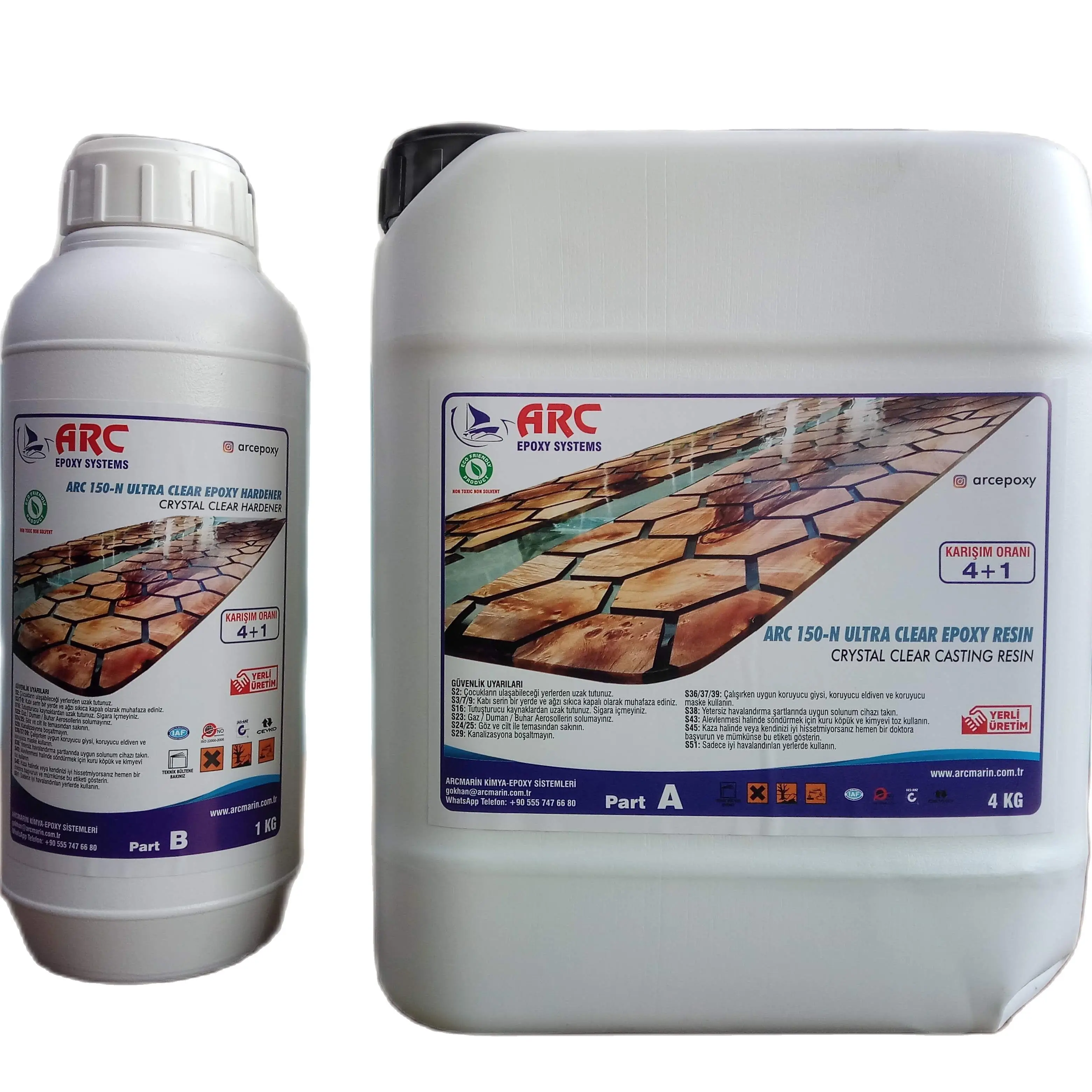 

5kg ARC 150-N Ultra Clear Epoxy Resin and Hardener A and B Set Kit Crystal Casting Wooden Table Jewelry Making Molds Transparent