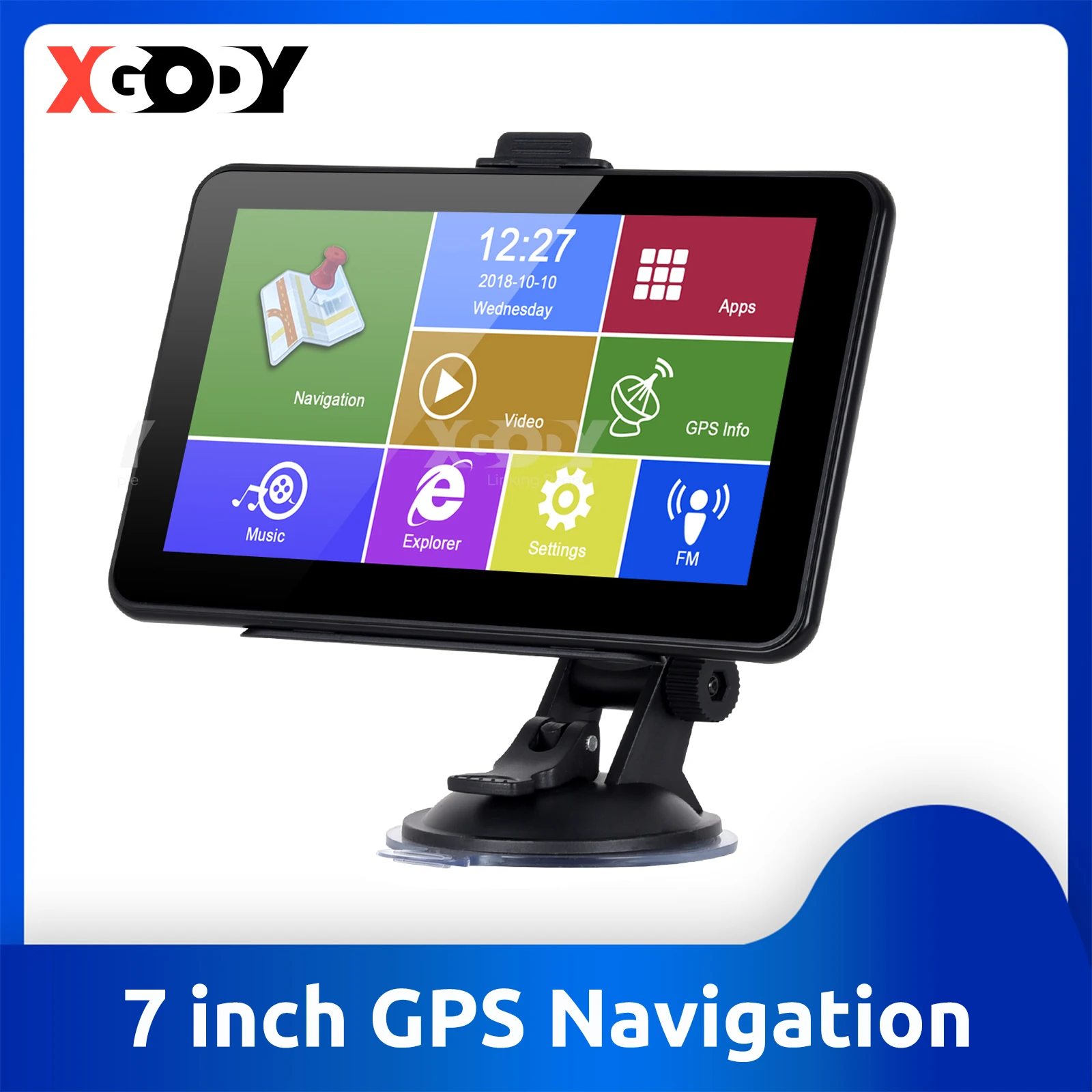 Автомобильный GPS-навигатор XGODY экран 7 дюймов Android 2 в 1 Navitel 512 МБ + 16 ГБ Bluetooth