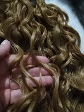 FASHION IDOL-extensiones de pelo sintético Afro para mujer, Pelo Rizado mechones Rubio degradado 24-28 pulgadas, resistente al calor, 6 uds.