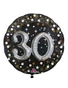 

Balloon Sparkling Birthday 30 Form 91cm