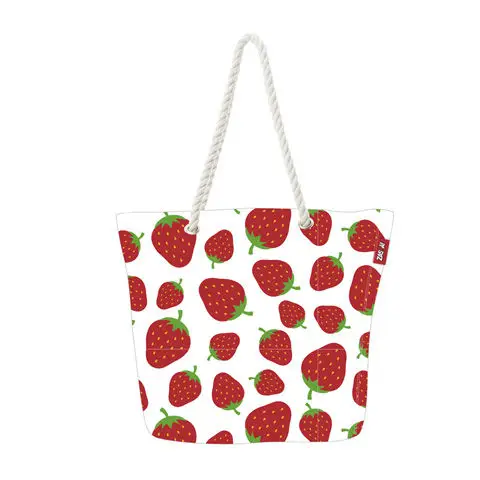 Beach bag canvas Zaska's collection 'Strawberry'(6/30