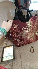 Bolso de hombro de estilo étnico bohemio para mujer, bandolera Retro de gran capacidad, Bordado hecho a mano, Pavo Real