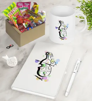 

Personalized Cellist Nostalgic Lezzetler Notebook Pen Mug Gift Seti-2