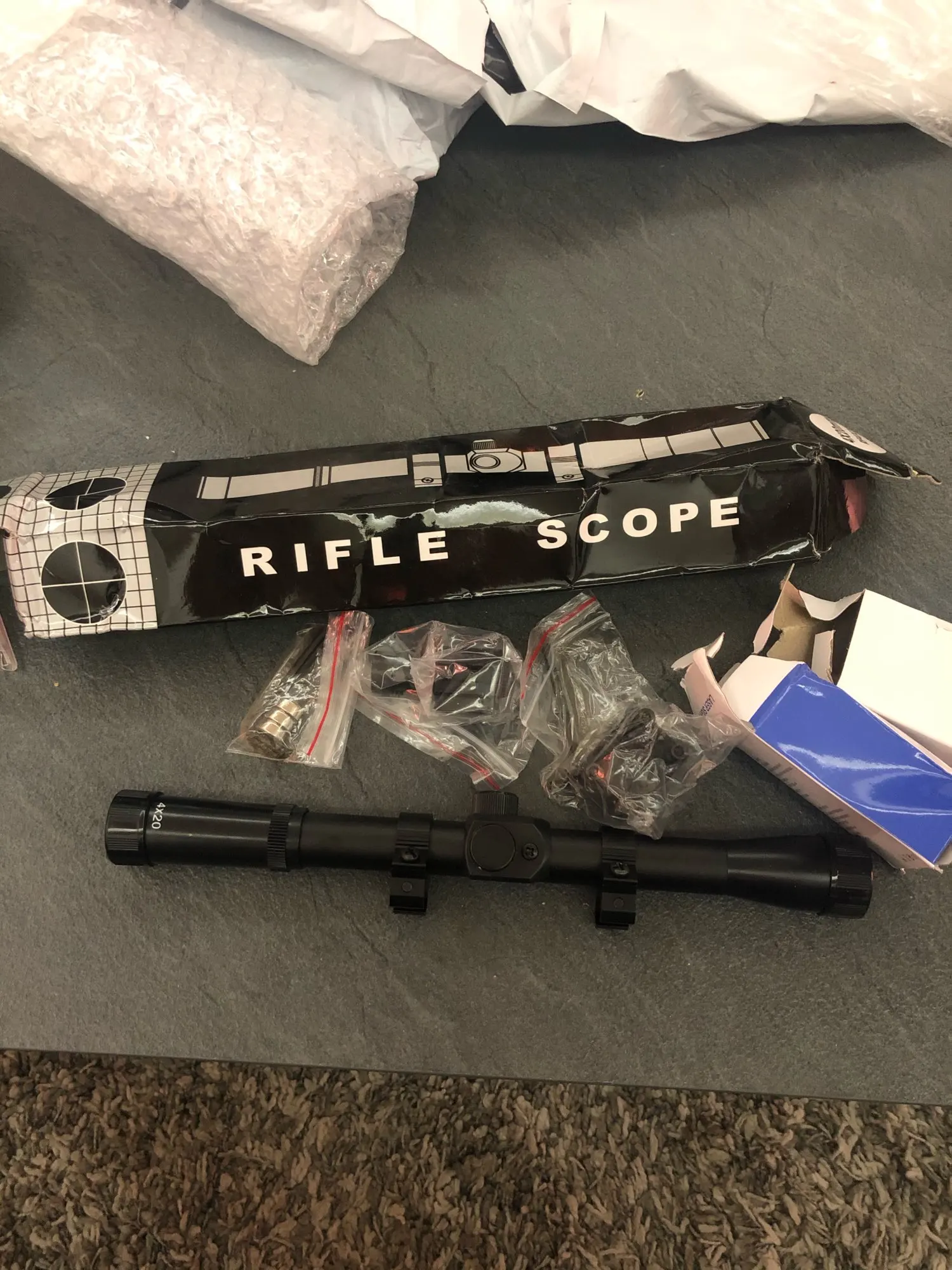 HOT 4x20 Gun Rifle Optics Scope Tactical Riflescope With Red Dot Laser Sights 