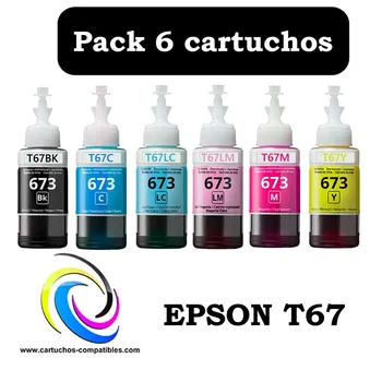 

Epson T67 Pack 6 or drive EcoTank L1800 EcoTank L800 EcoTank EcoTank L805 L810 L850 EcoTank T6731 T6732 T6733 T6734 t6735 T6736