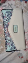 Bolso de moda sobre las mujeres cartera Color 3 veces flores de impresión de la PU billetera de cuero largo damas embrague monedero teléfono monedero