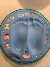 Kit de impresión de huella de bebé, arcilla suave de secado al aire para el cuidado del bebé, Kit de impresión de mano para pies, juguetes de fundición, almohadilla de impresión, recuerdo para recién nacido