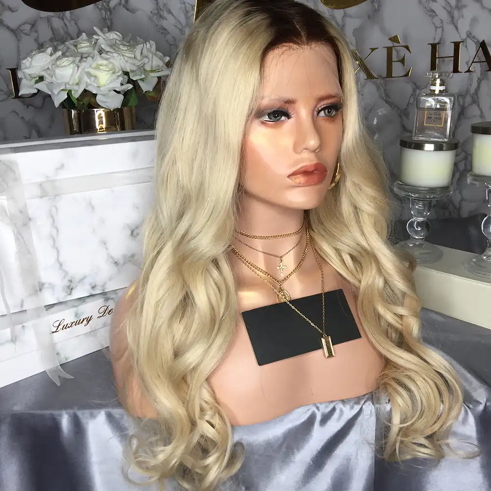 Jrx Hair 613 Ombre Blonde Body Wave Wig Blonde With Black Root 100