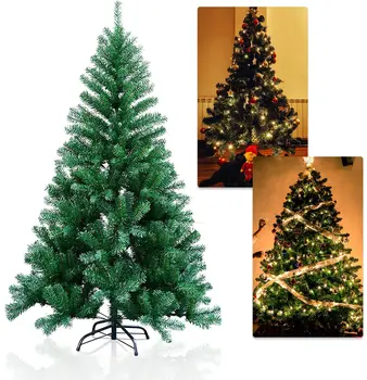 

1.5M 450 Tips Encryption Artificial Christmas Tree With Iron Base New Year Gifts Xmas Decorations for Home Outdoor Village