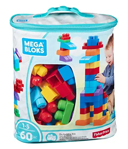60 piezas Azul Mega Bloks Bolsa de construcción grande DCH55 
