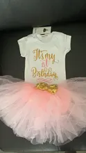 Ropa de 1 año para niña, vestido para niñas con tutú de unicornio, trajes de 1 ° cumpleaños, ropa de Boutique para niñas pequeñas