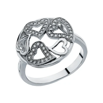 

Silver ring with cubic zirconia sunlight sample 925