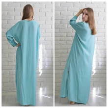 Tunic Beach Cover-Up Sarong Kaftan Swim-Wear Long Cotton -Q1111 Saida-De-Praia Vestido