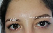 EASYCON mitad marrón Luna lentes de contacto de color para los ojos anual de aspecto Natural maquillaje pupila pequeña exclusiva 2 unids/par de los ojos
