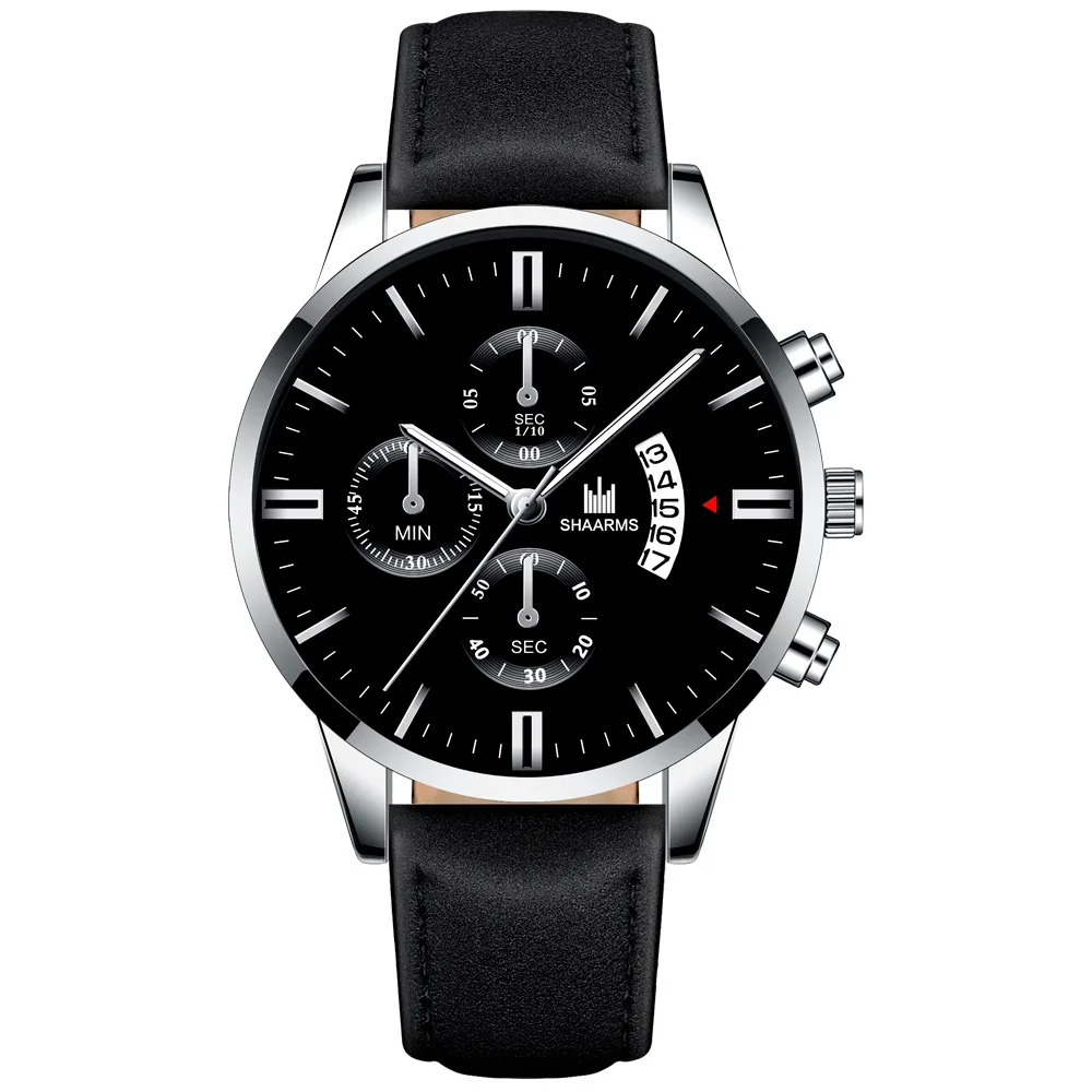 Black Silver Relojes Hombre часы мужские спортивные кварцевые часы мужские военные часы лучший бренд Роскошные часы бизнес класса Relogio Masculino - Цвет: Black Silver