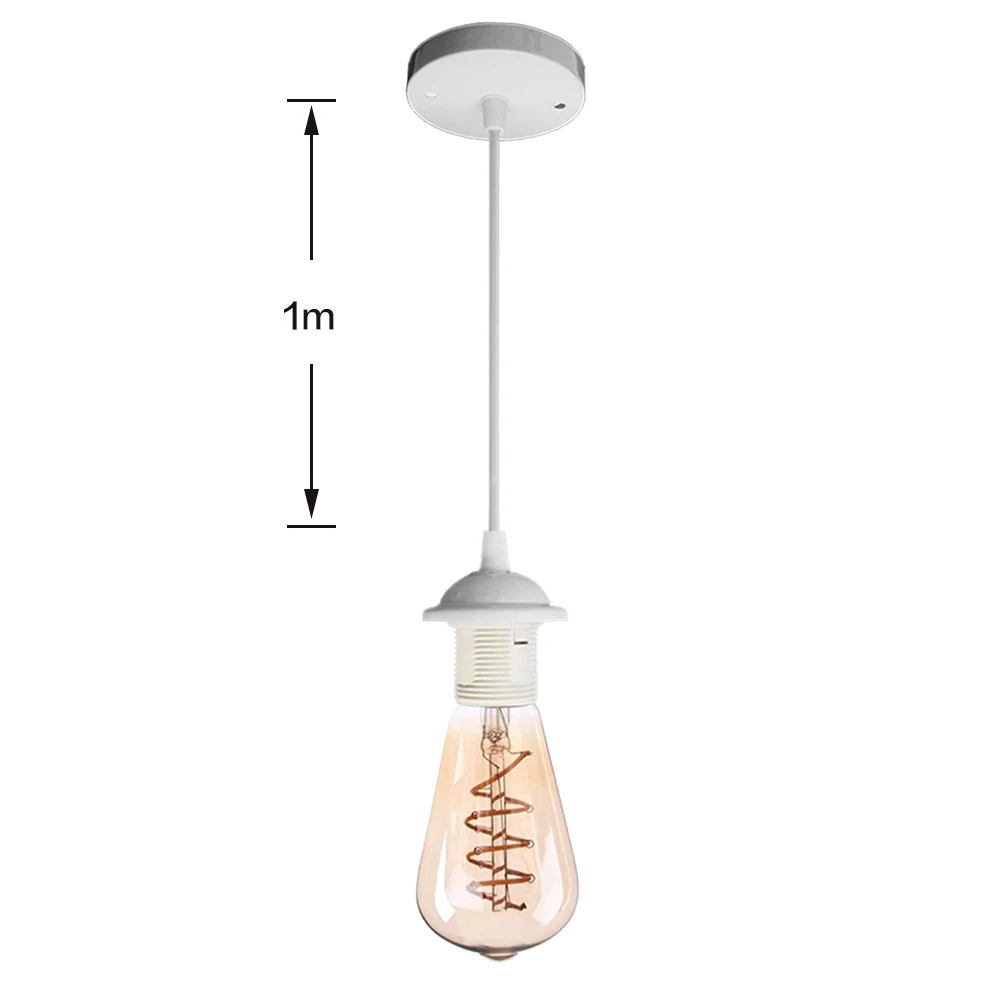 E27 AC 220V Vintage Edison Lamp Base Light LED Bulb Socket Base Holder cable Retro Incandescent Filament Bulb Lamp lamp holder