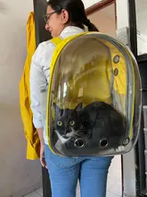 Bolsa de transporte portátil para perros y gatos, cápsula espacial transpirable, bolsa de viaje para astronauta, mochila transparente para mascotas pequeñas para exteriores