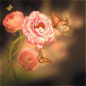 

156/w set for embroidery with beads matrenin Posad 'Pink fantasy '41*41 cm