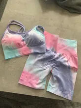 Conjunto de yoga sin costuras para mujer, ropa deportiva de gimnasio, sujetador deportivo, leggings de cintura alta, trajes de yoga