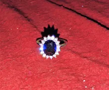 Anillo de princesa de circón azul transparente para mujer, joya de compromiso para fiesta, joyería exquisita, decoración para novia