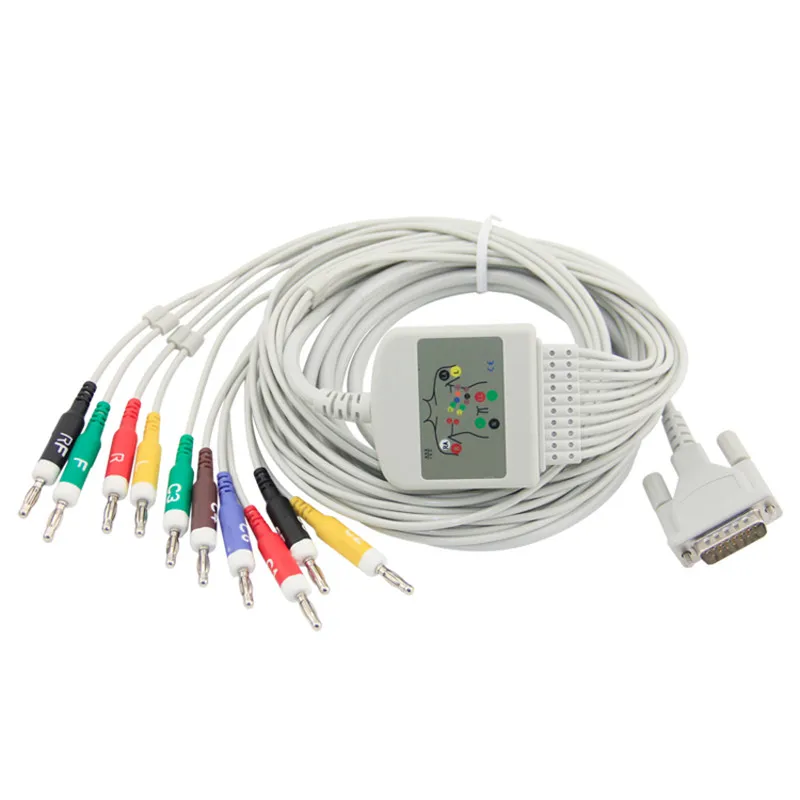 Совместимый с Schiller/kontron/Welch Allyn 12 свинцовый кабель ECG Banana 4 0 IEC|ecg ecg|ecg ekg cableecg |