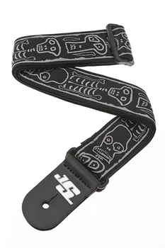 

50js01 Joe Satriani guitar strap, skull n' bones, Planet Waves