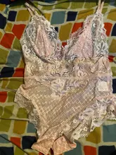 Lace Bodysuit Simplee Women Romper Floral-Top Backless Pink Deep-V-Neck Sexy Mesh Black