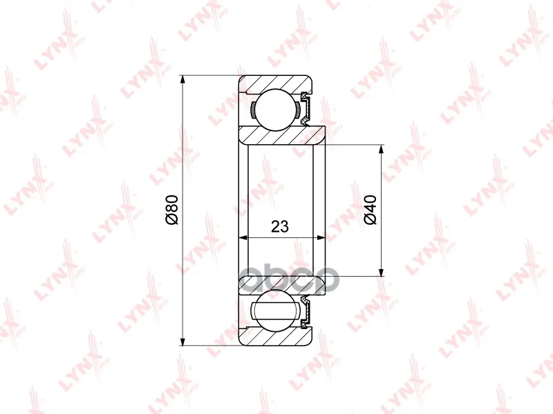 Подшипник Ступицы Задний(С Abs, 23x40x80) Lynxauto Wb1513 LYNXauto арт. WB1513