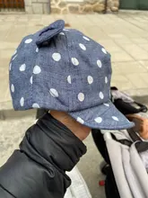 Sombrero de sol con orejas para niños, gorra de béisbol con estampado de lunares para bebé, niño y niña, gorra de béisbol con orejas para fotografía de carretera, primavera y verano