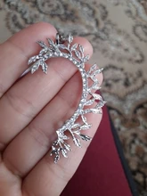 Bohemian sin Piercing para la oreja, de estrás de cristal Cuff Wrap Clip de perno pendientes para mujer niña moda pendientes joyas Bisutería