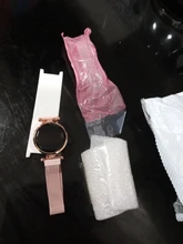 Relojes magnéticos digitales de lujo para mujer, de acero inoxidable, dorado, rosa, LED, de cuarzo, femenino