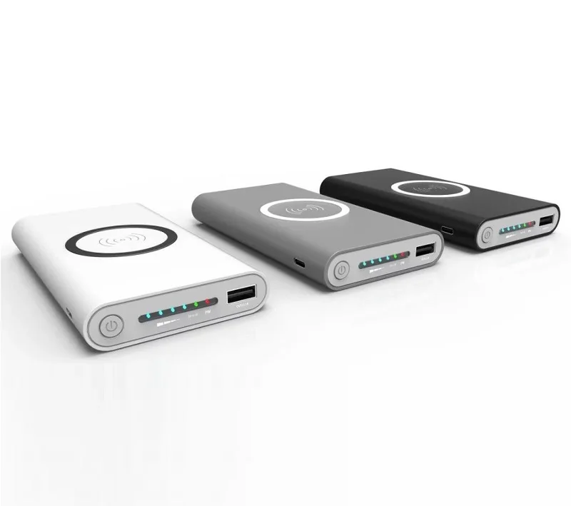 Qi PowerBank Wireless с функцией беспроводной собственной зарядки 10000 мАч(Серый