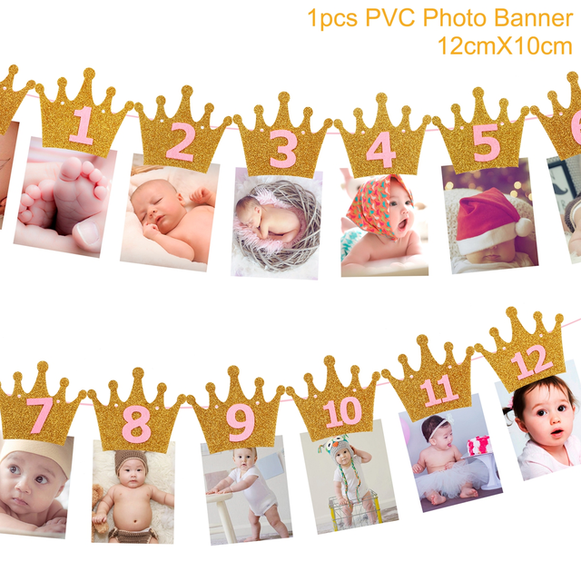 Birthday Disposable Tableware Boy Girl First Birthday Party Birthday Banner One 1 Year 1st Birthday Baby Shower Decoration