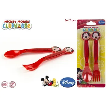 

Lot 20 Set 2 cutleries PVC Mickey-Details and guest gifts wedding, Holy Communion, birthday party decoration, christenings
