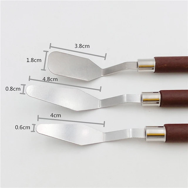 1xStainless Steel Palette Scraper Set Spatula Knives For Artist