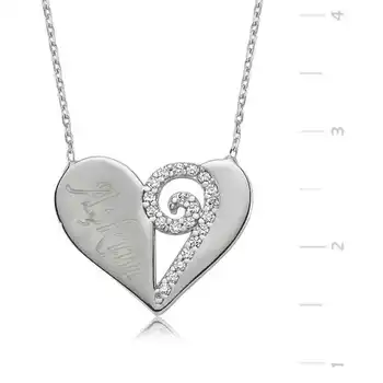 

KUTAYDAN 925 Sterling Silver Heart Love Lady 'S Necklace