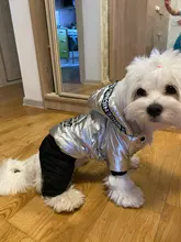 Jumpsuit Pet-Costumes Cotton-Padded Silver-Color Dogs Waterproof Winter Fashion for Hoodie
