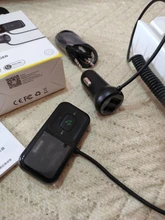 Transmisor modulador FM Baseus Bluetooth 5,0 FM Radio 3.1A USB cargador de coche kit de manos libres para coche inalámbrico Aux Audio FM Transmisor