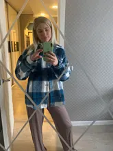 Plaid Shirt Blouses Oversize-Top Chic Fashion Women Woolen ZXQJ Female Casual Ladies